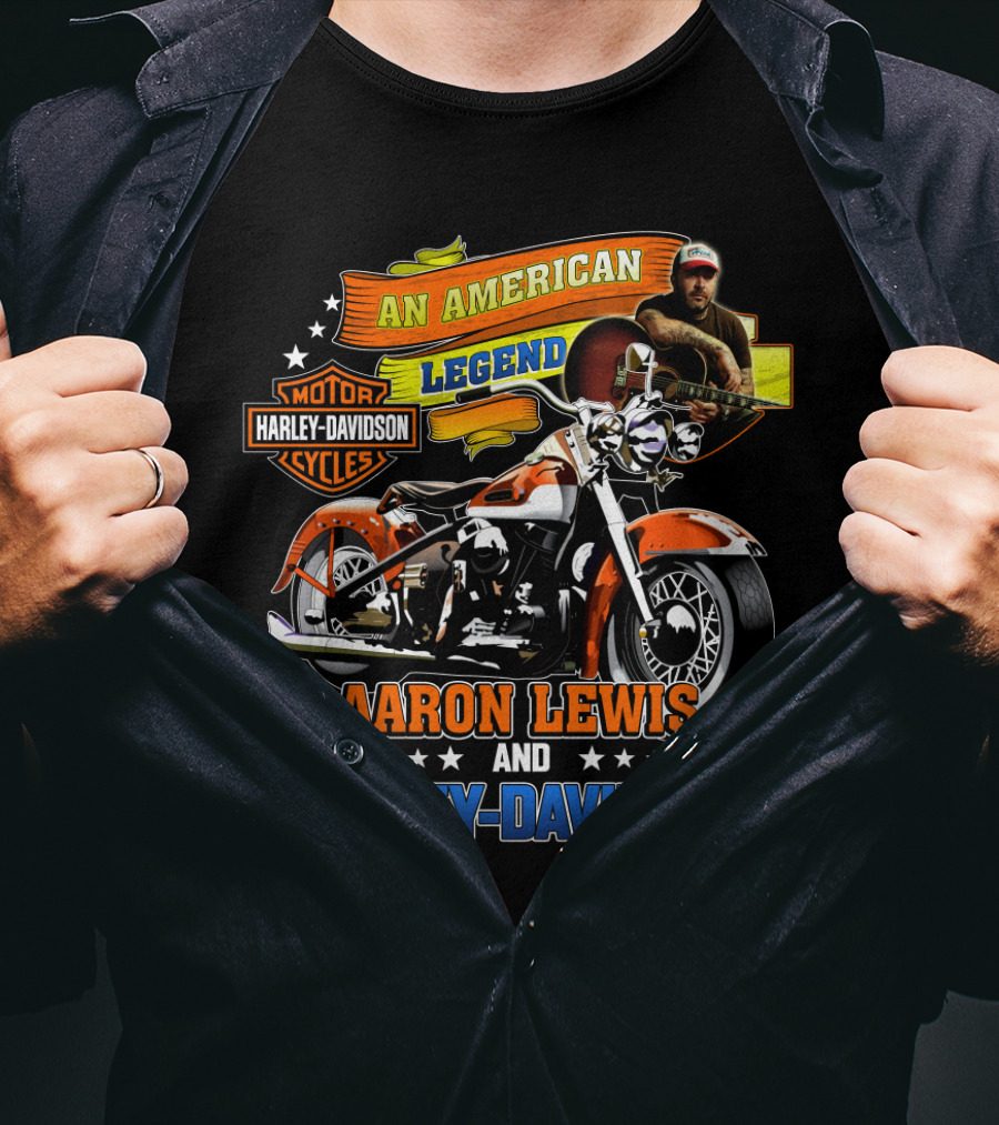 An American Legend Aaron Lewis And Harley Davidson Cycles T-Shirt