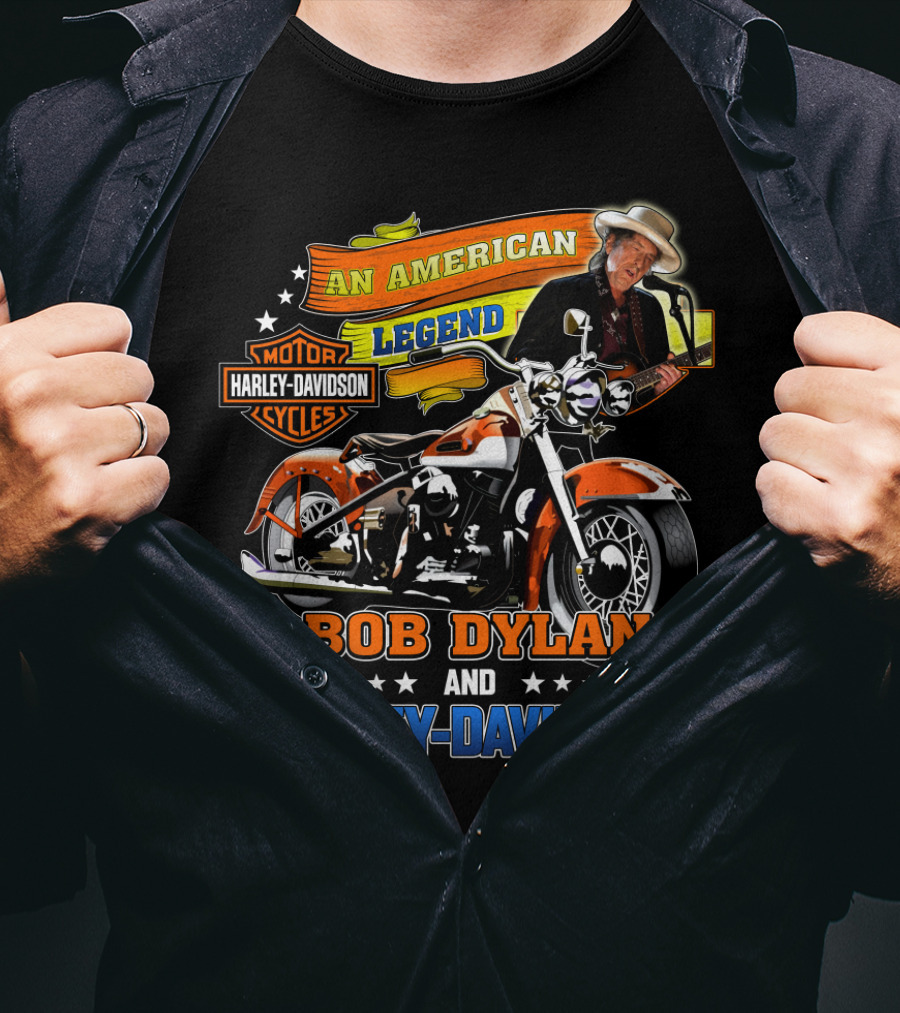 Bob Dylan And Harley Davidson An American Legend T-Shirt
