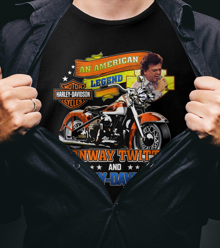 An American Legend Conway Twitty And Harley Davidson T-Shirt