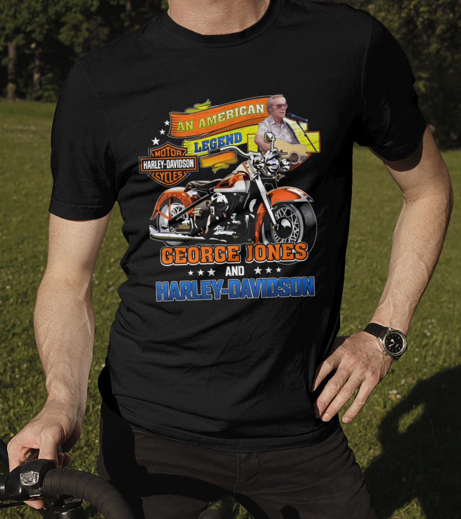 An American Legend George Jones And Harley Davidson Motor Cycles T-Shirt