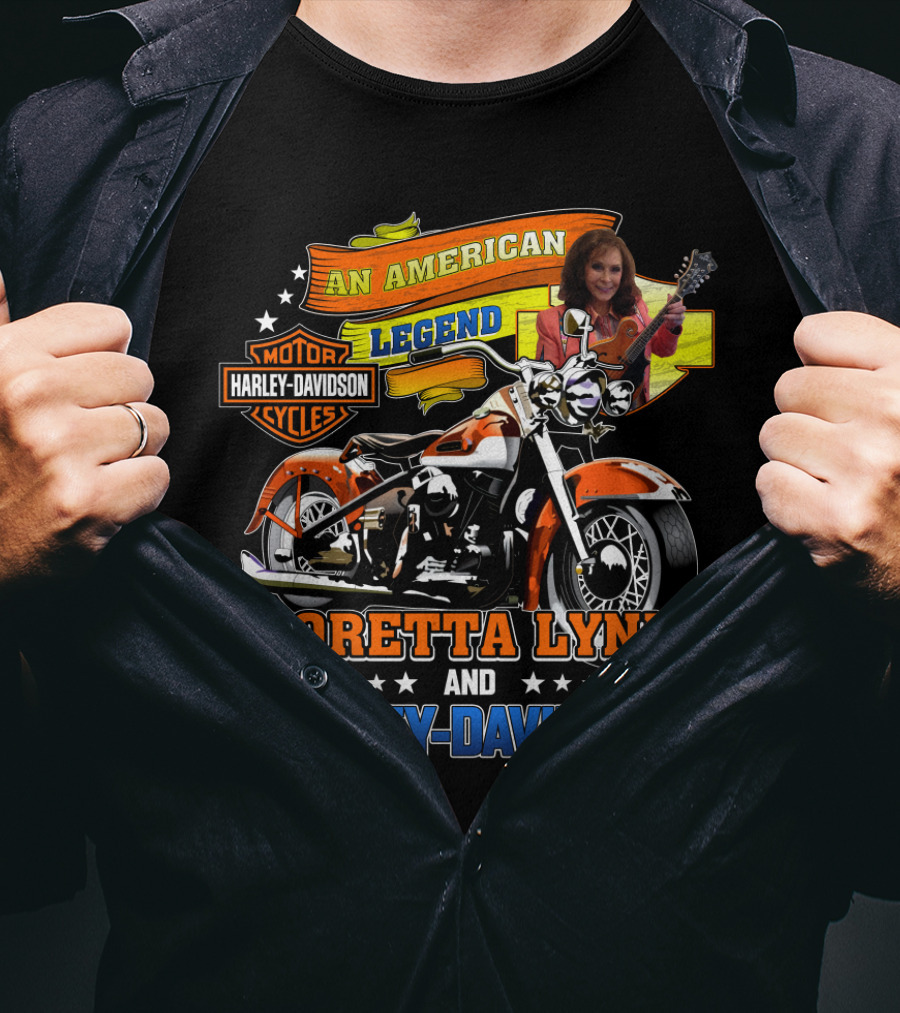 An American Legend Loretta Lynn And Harley Davidson Motor Cycles T-Shirt
