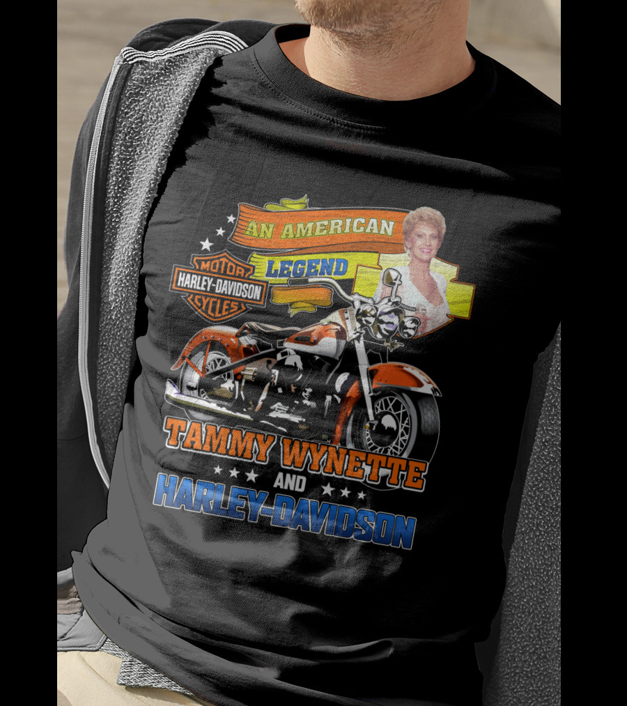 An American Legend Tammy Wynette And Harley Davidson Motor Cycles T-Shirt