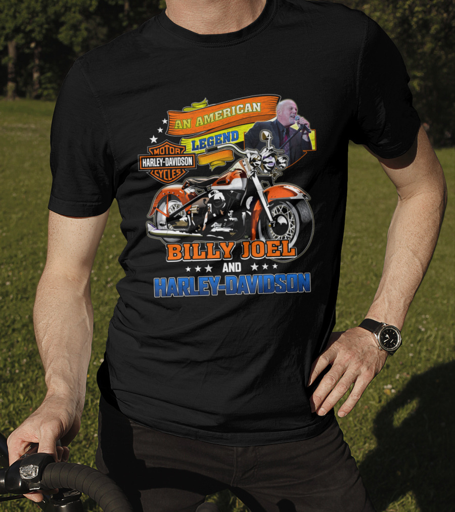 An American Legend Billy Joel And Harley Davidson T-Shirt