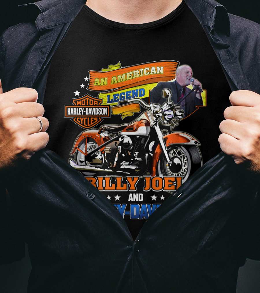 An American Legend Billy Joel And Harley Davidson T-Shirt