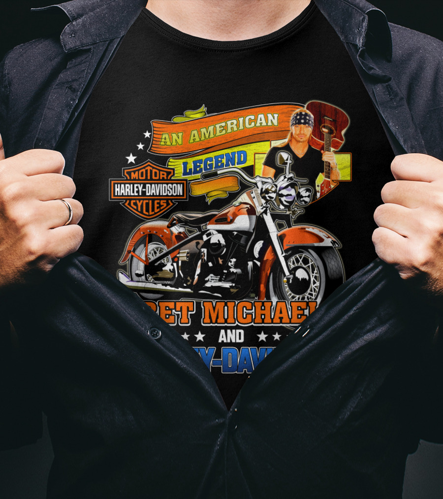 An American Legend Bret Michaels And Harley Davidson Motorcycles T-Shirt