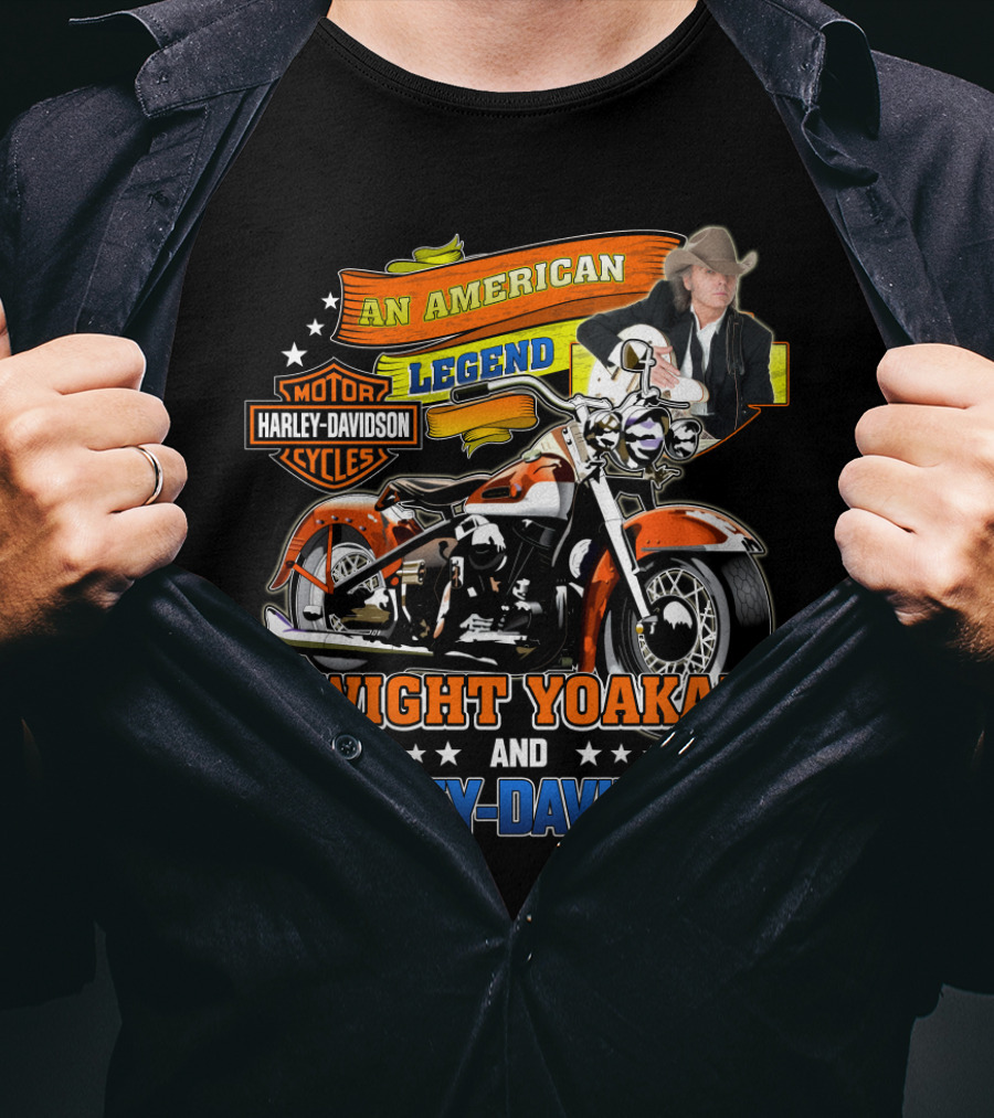 An American Legend Dwight Yoakam And Harley Davidson Motor Cycles T-Shirt