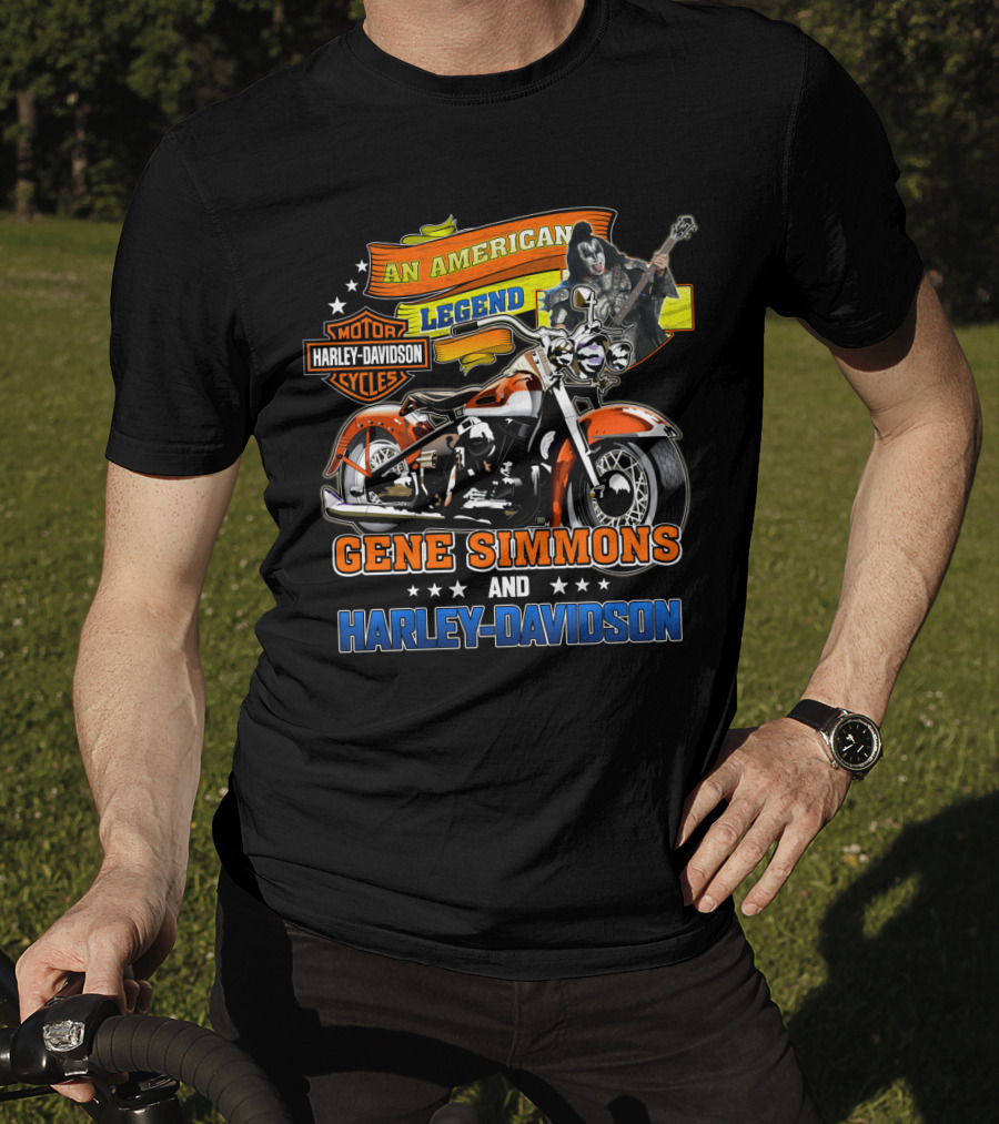 An American Legend Gene Simmons And Harley Davidson T-Shirt