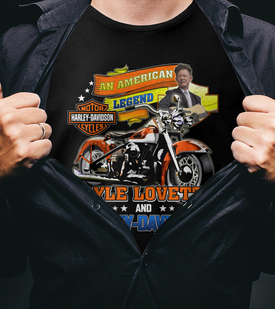 An American Legend Lyle Lovett And Harley Davidson Motor Cycles T-Shirt