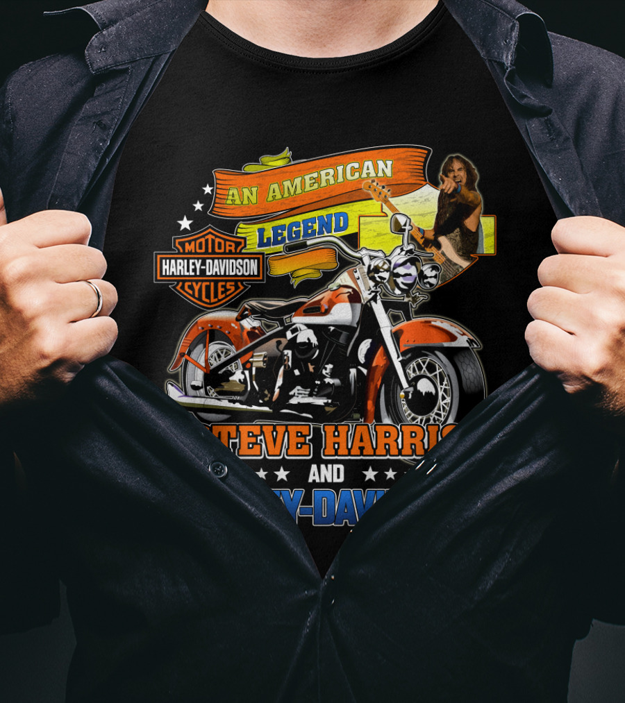 An American Legend Steve Harris And Harley Davidson T-Shirt