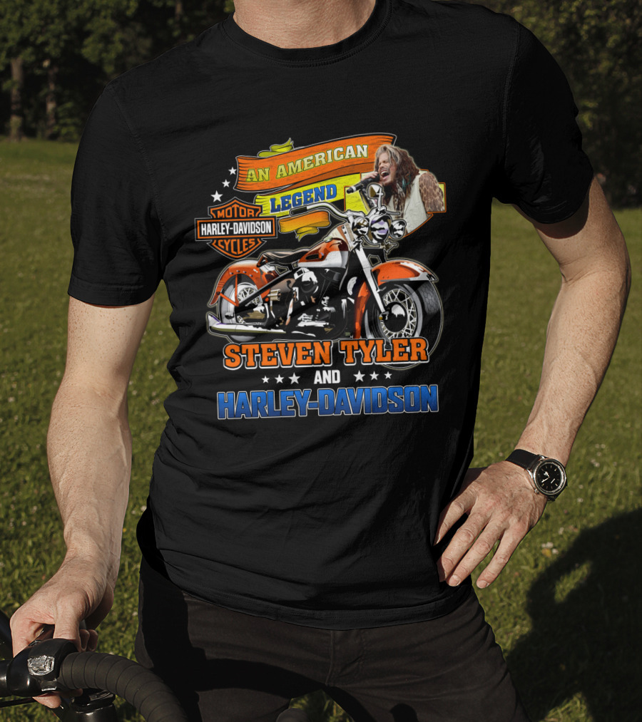 An American Legend Steven Tyler And Harley Davidson T-Shirt