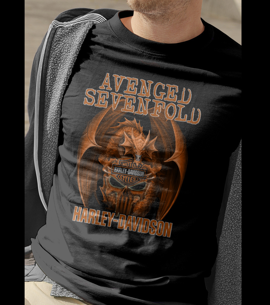 Avenged Sevenfold Harley Davidson Dragon Motocylces Cycles T-Shirt
