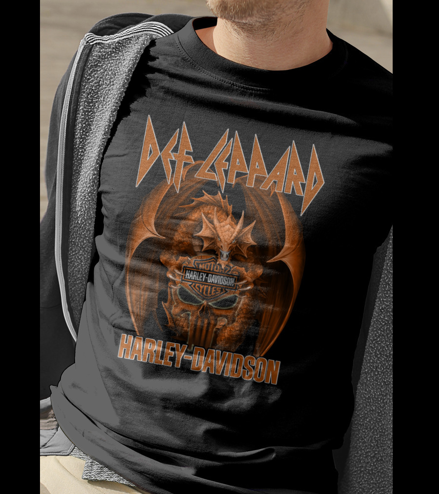Def Leppard Harley Davidson Dragon Motocycles T-Shirt