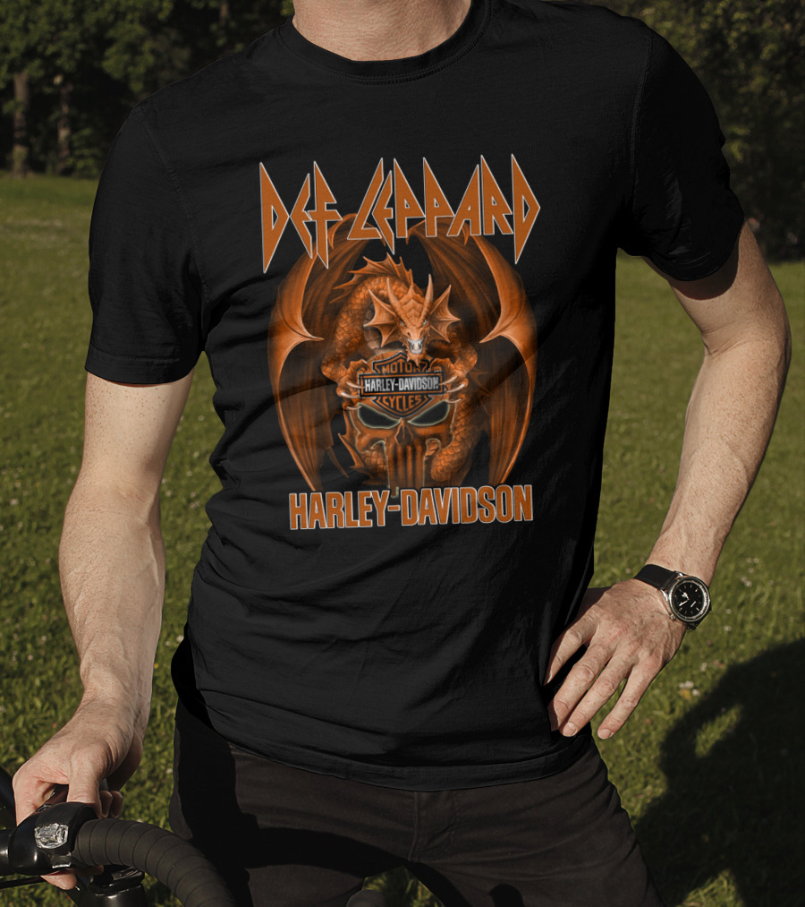 Def Leppard Harley Davidson Dragon Motocycles T-Shirt