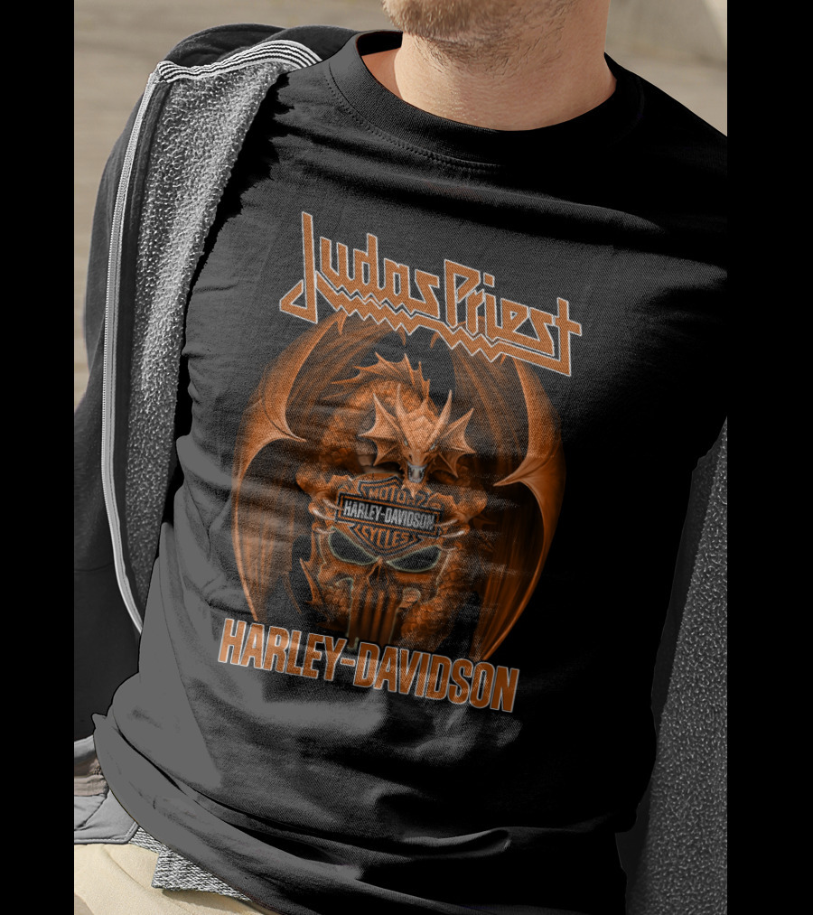 Judas Priest Harley Davidson Dragon Motocycles Cycles T-Shirt