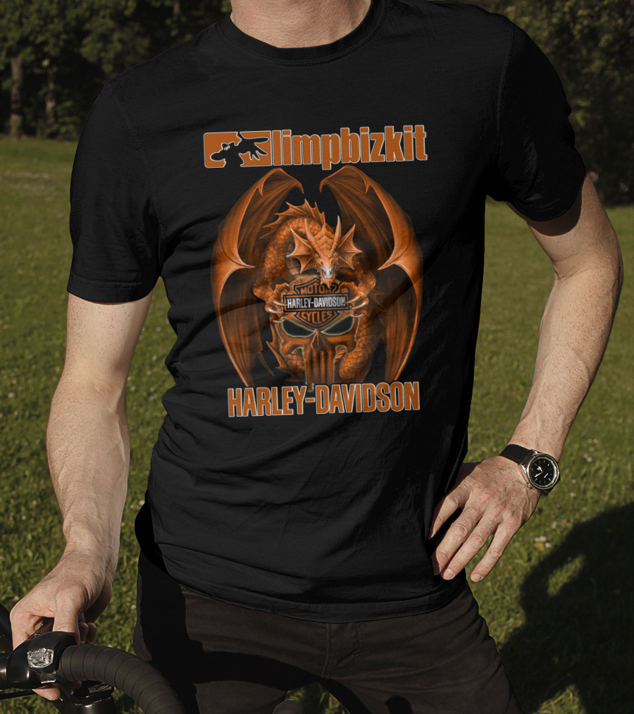Limp Bizkit Harley Davidson Dragon Motocycles T-Shirt