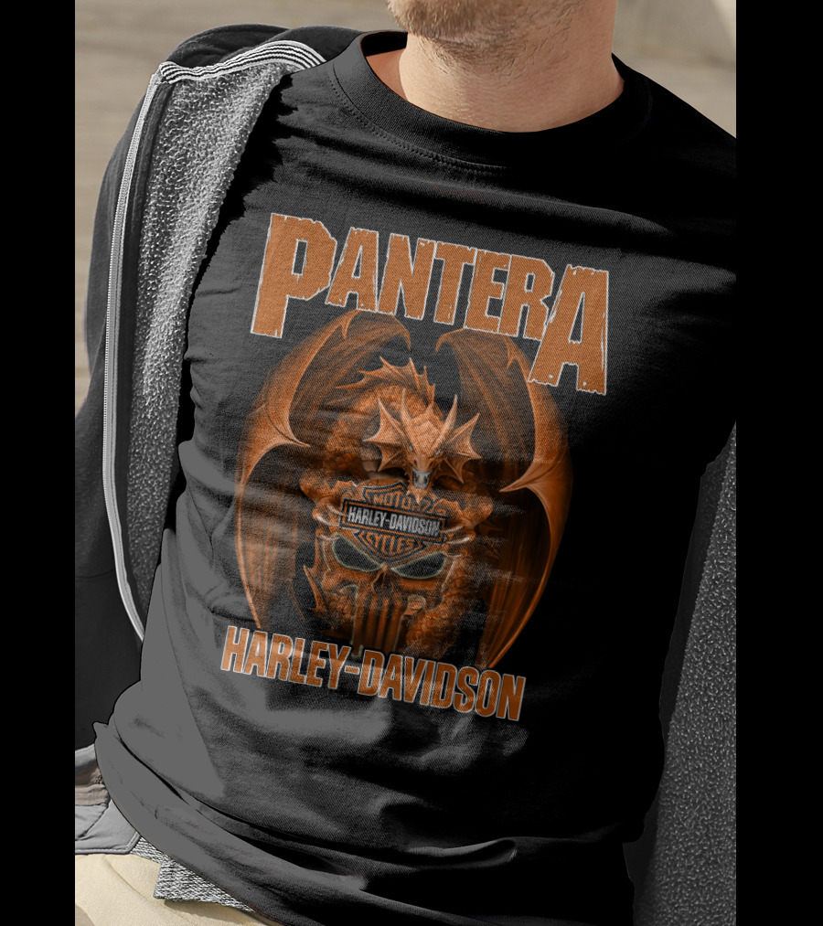 Pantera Harley Davidson Motorcycle Cycles Dragon T-Shirt