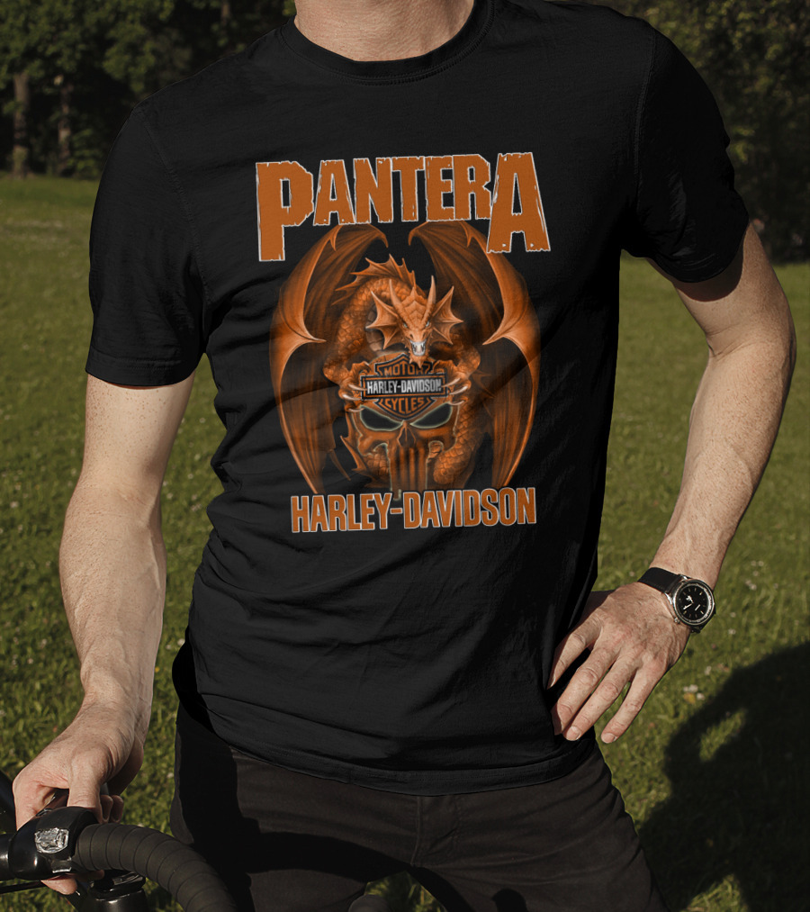 Pantera Harley Davidson Motorcycle Cycles Dragon T-Shirt
