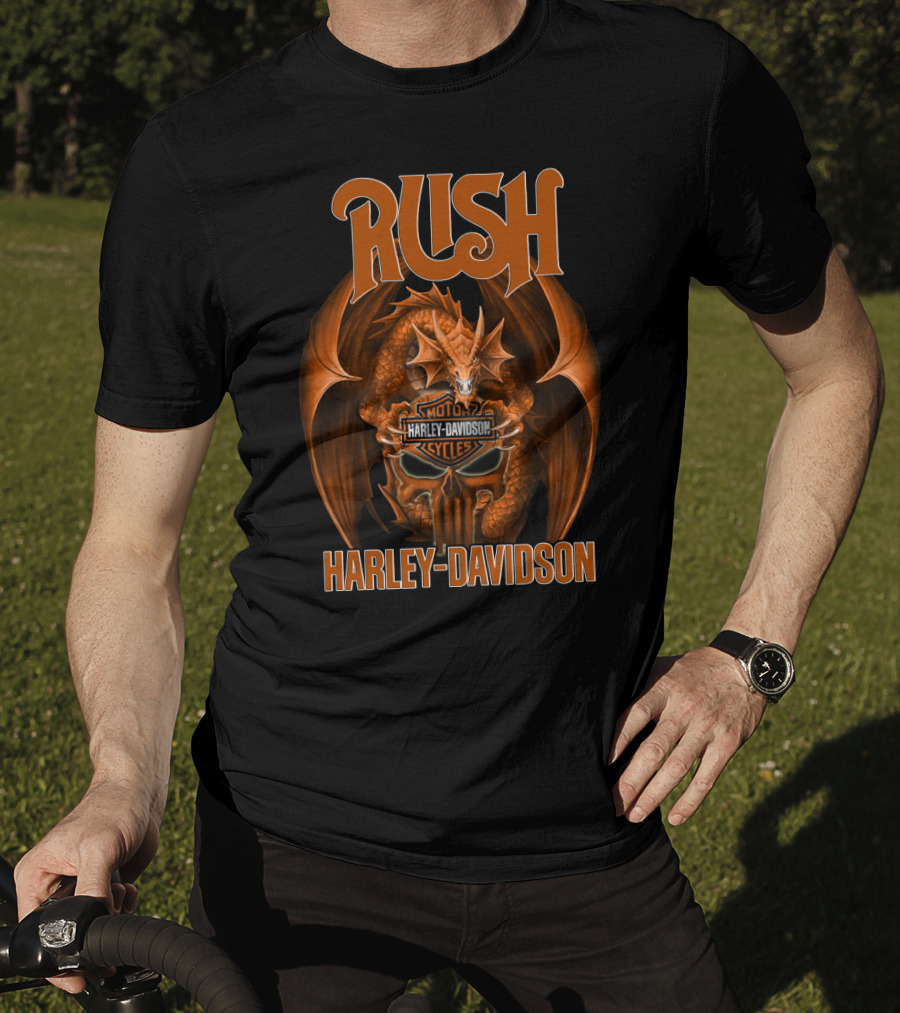Rush Harley Davidson Moto Cycles Dragon T-Shirt