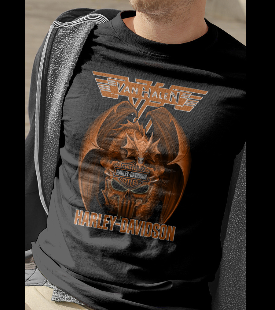 Van Halen Harley Davidson Dragon Motocycle Cycles T-Shirt