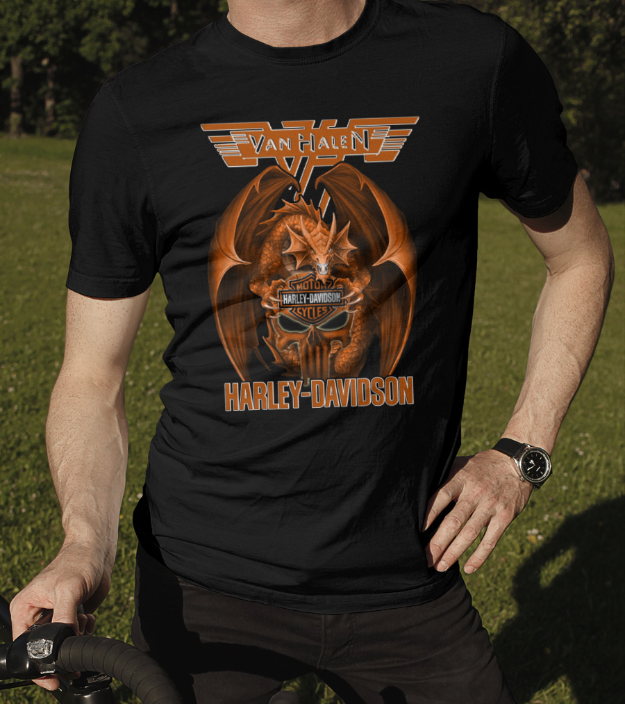 Van Halen Harley Davidson Dragon Motocycle Cycles T-Shirt