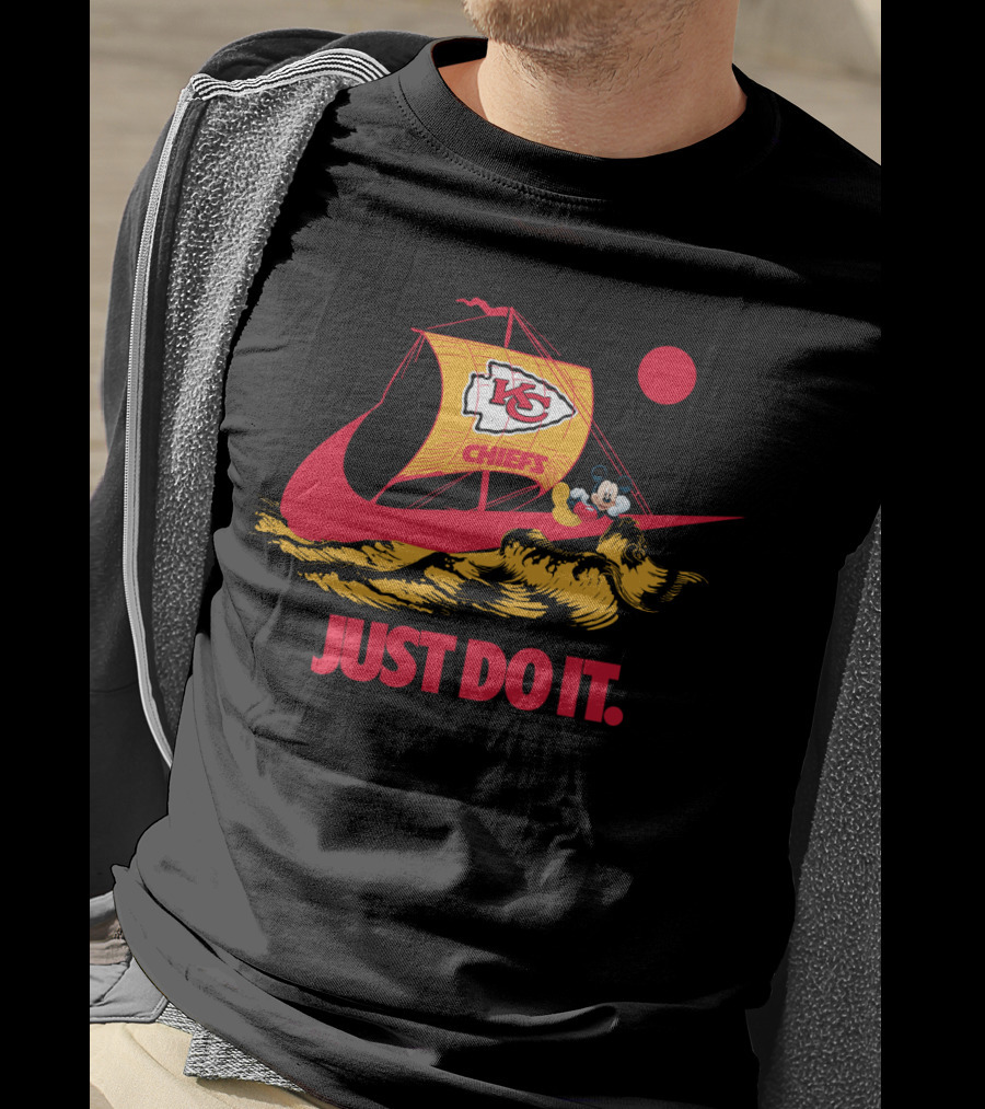 Kansas City Chiefs Nike Just Do It Mickey Mouse Sailboat T-Shirt
