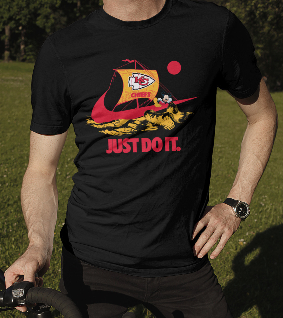 Kansas City Chiefs Nike Just Do It Mickey Mouse Sailboat T-Shirt