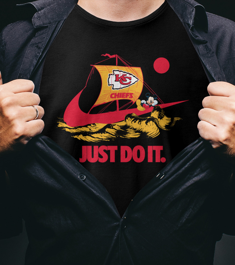 Kansas City Chiefs Nike Just Do It Mickey Mouse Sailboat T-Shirt