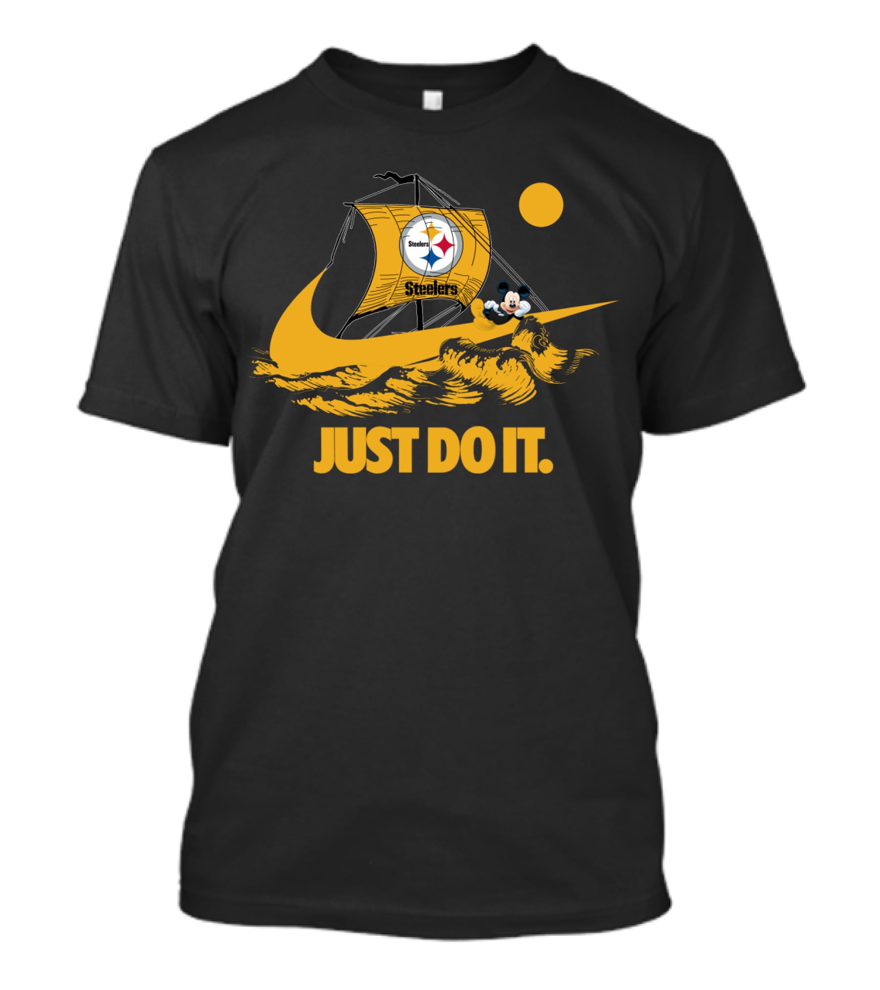 Just Do It Pittsburgh Steelers Nike Mickey Sailboat T-Shirt