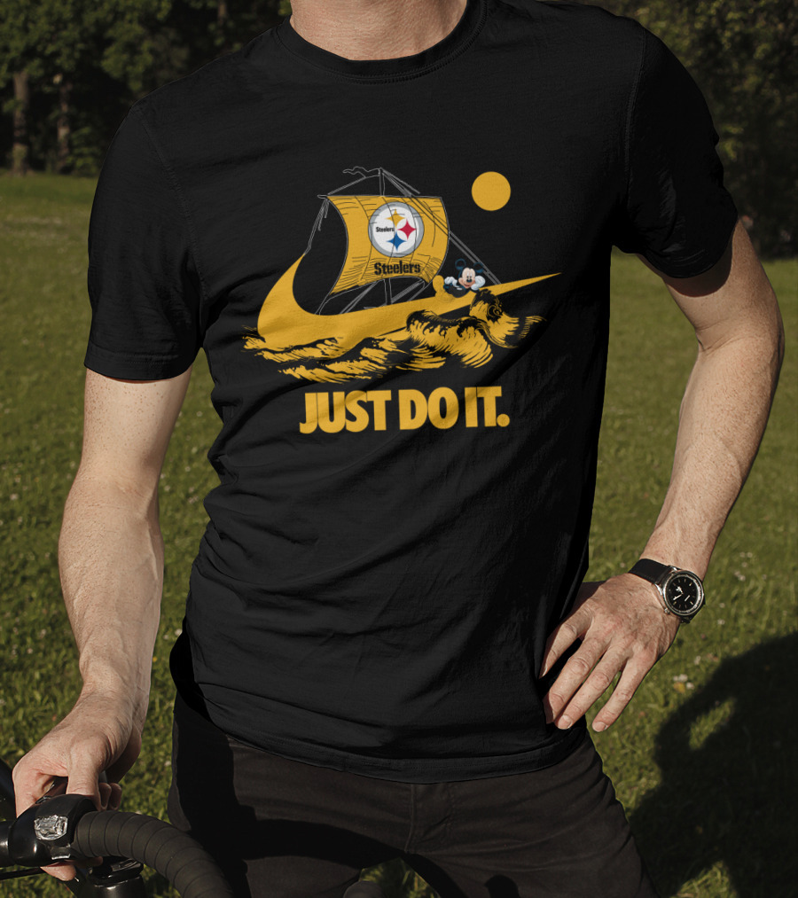 Just Do It Pittsburgh Steelers Nike Mickey Sailboat T-Shirt