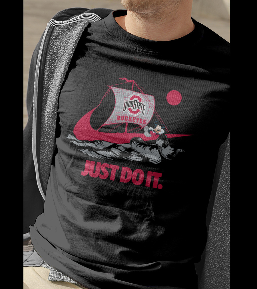 Just Do It Ohio State Buckeyes Mickey Mouse Retro Ship T-Shirt