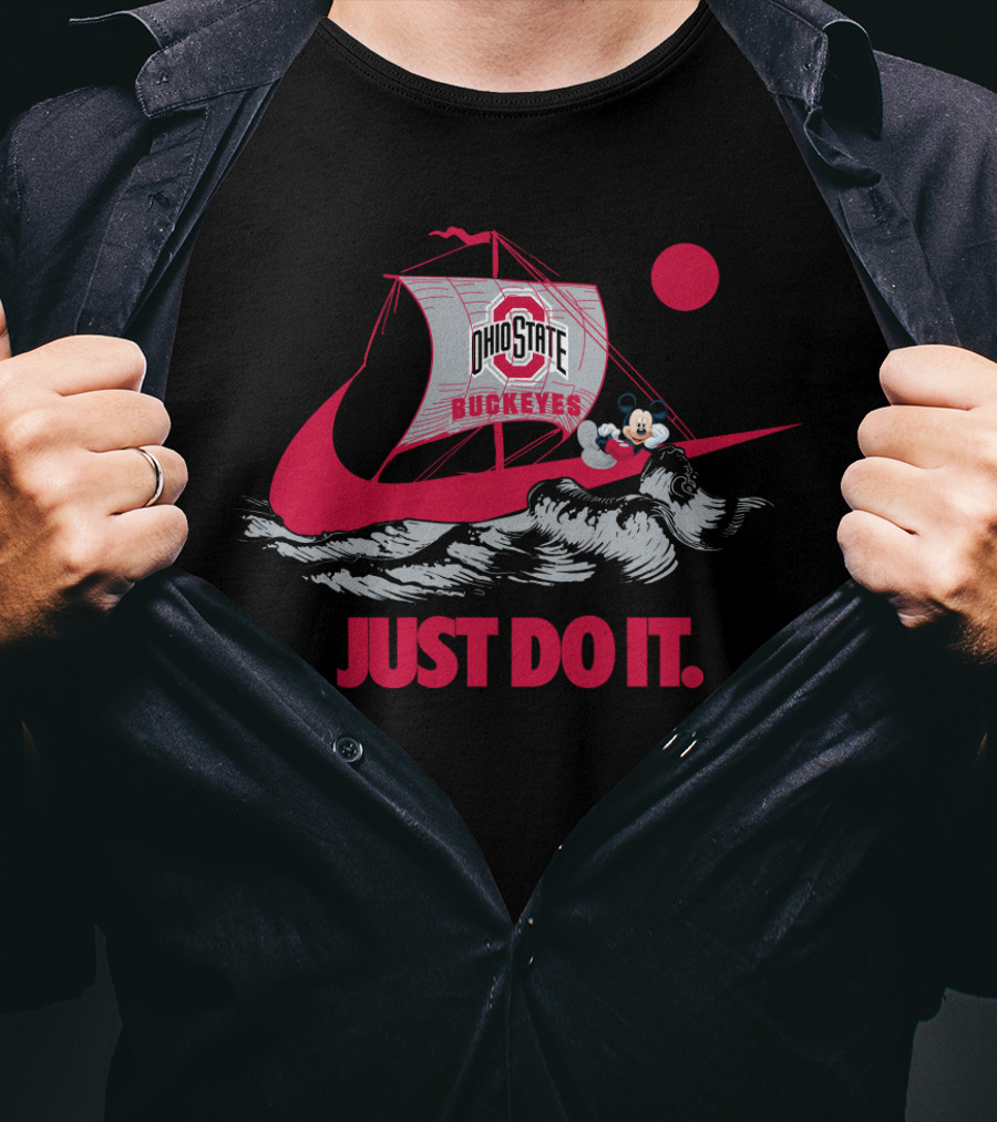 Just Do It Ohio State Buckeyes Mickey Mouse Retro Ship T-Shirt