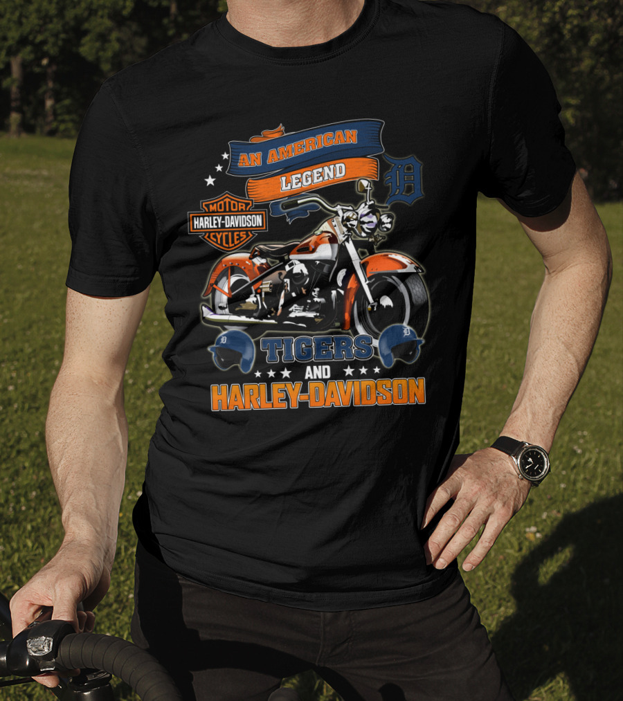 An American Legend Detroit Tigers And Harley Davidson T-Shirt