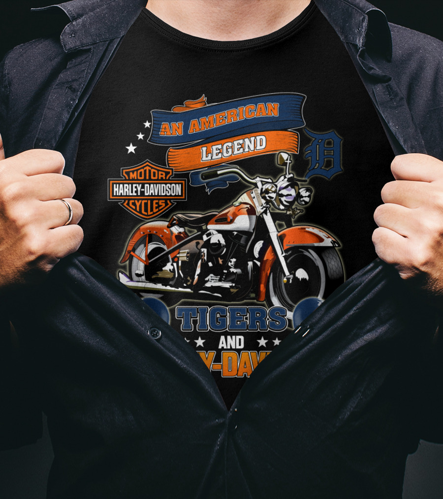 An American Legend Detroit Tigers And Harley Davidson T-Shirt