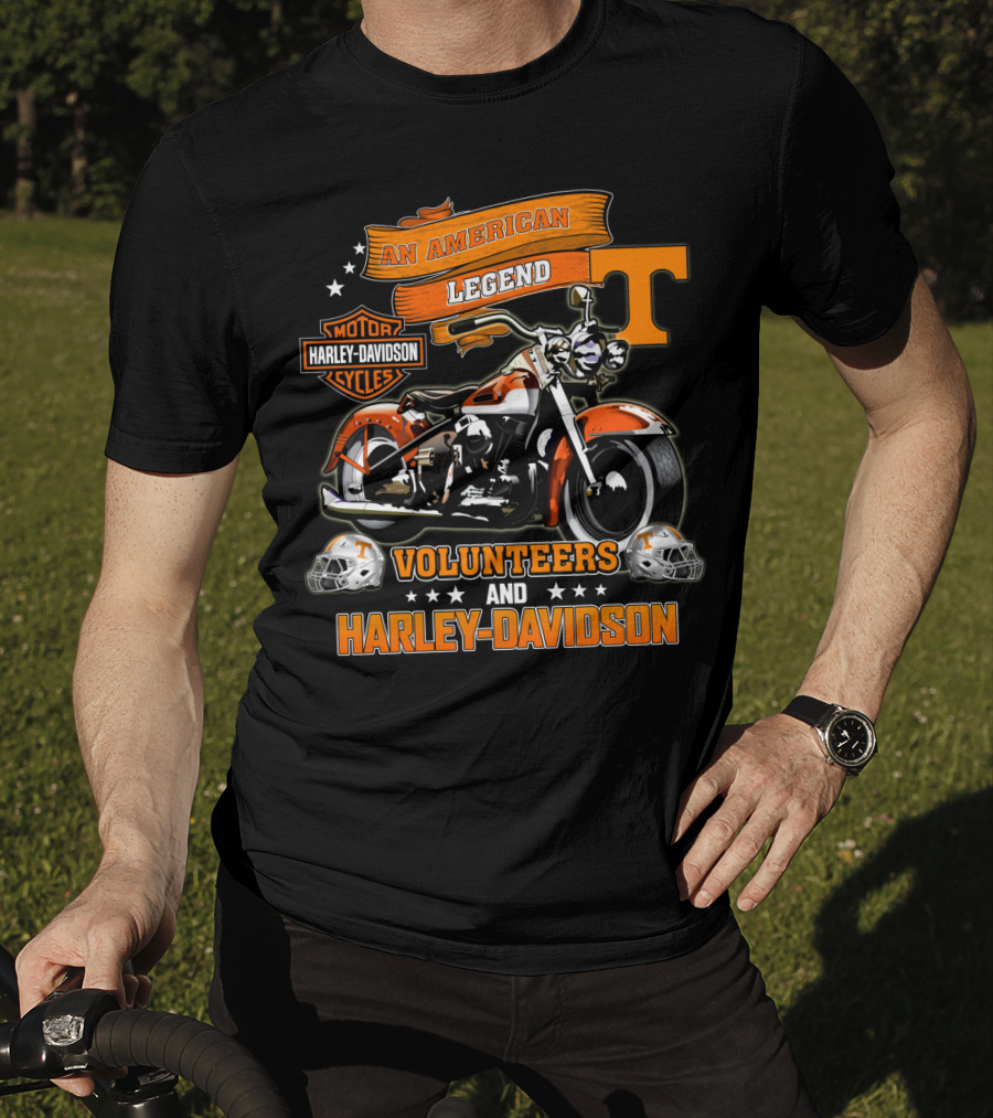 Tennessee Volunteers An American Legend Volunteers And Harley Davidson T-Shirt