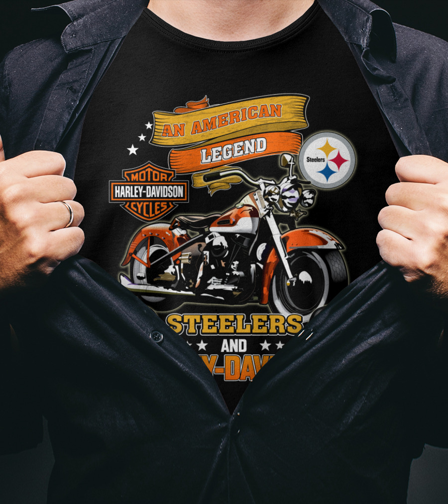 An American Legend Steelers And Harley Davidson T-Shirt