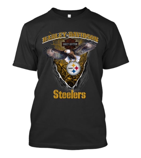 Harley Davidson Motor Steelers Eagle T-Shirt