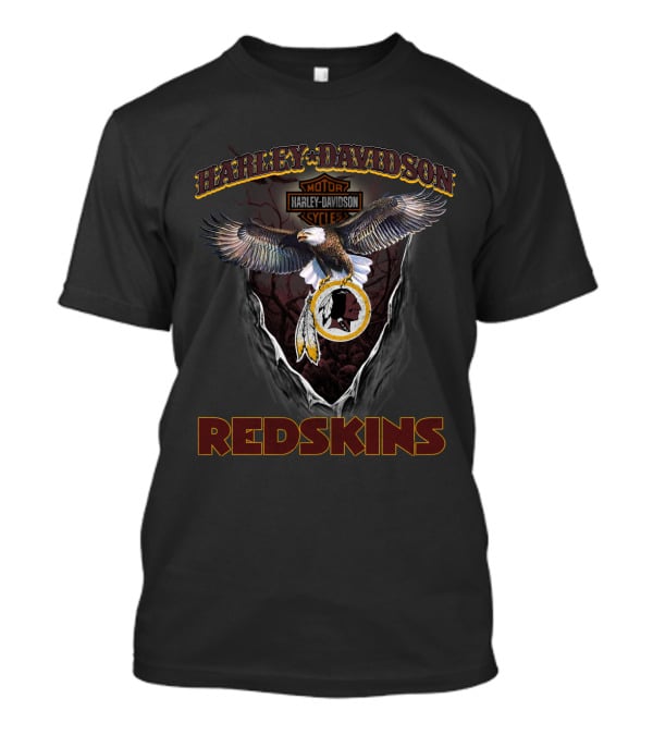 Harley Davidson Motor Cycle Redskins Eagle T-Shirt
