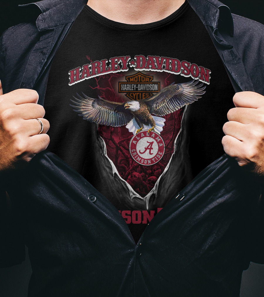 Harley Davidson Alabama Crimson Tide Eagle T-Shirt