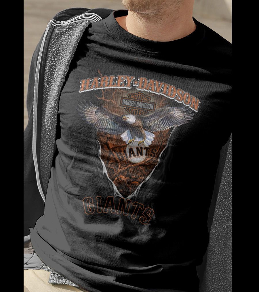 Harley Davidson Motor Cycles Giants Eagle T-Shirt
