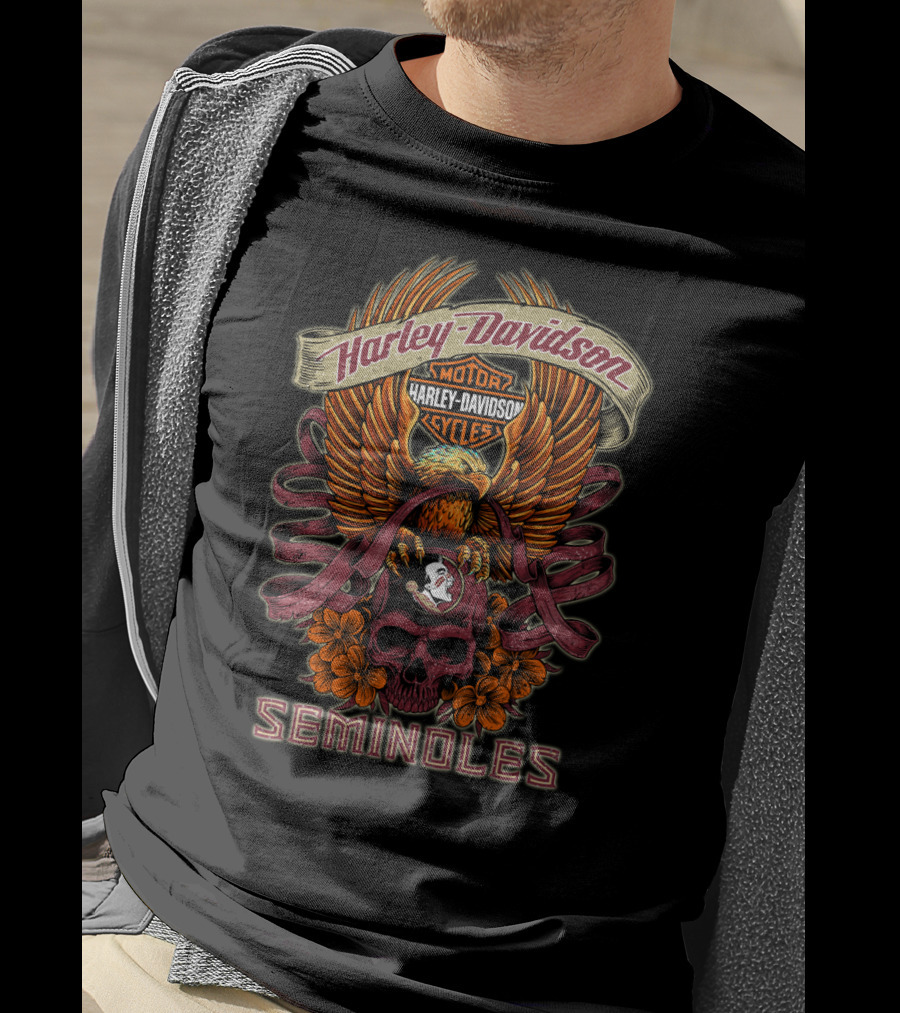 Harley Davidson Motor Cycles Florida State Seminoles T-Shirt