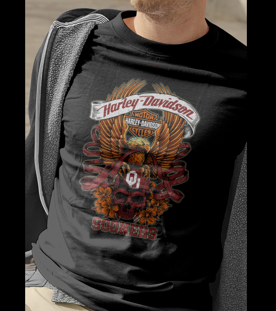 Harley Davidson Sooner Ou Skull Sooners T-Shirt