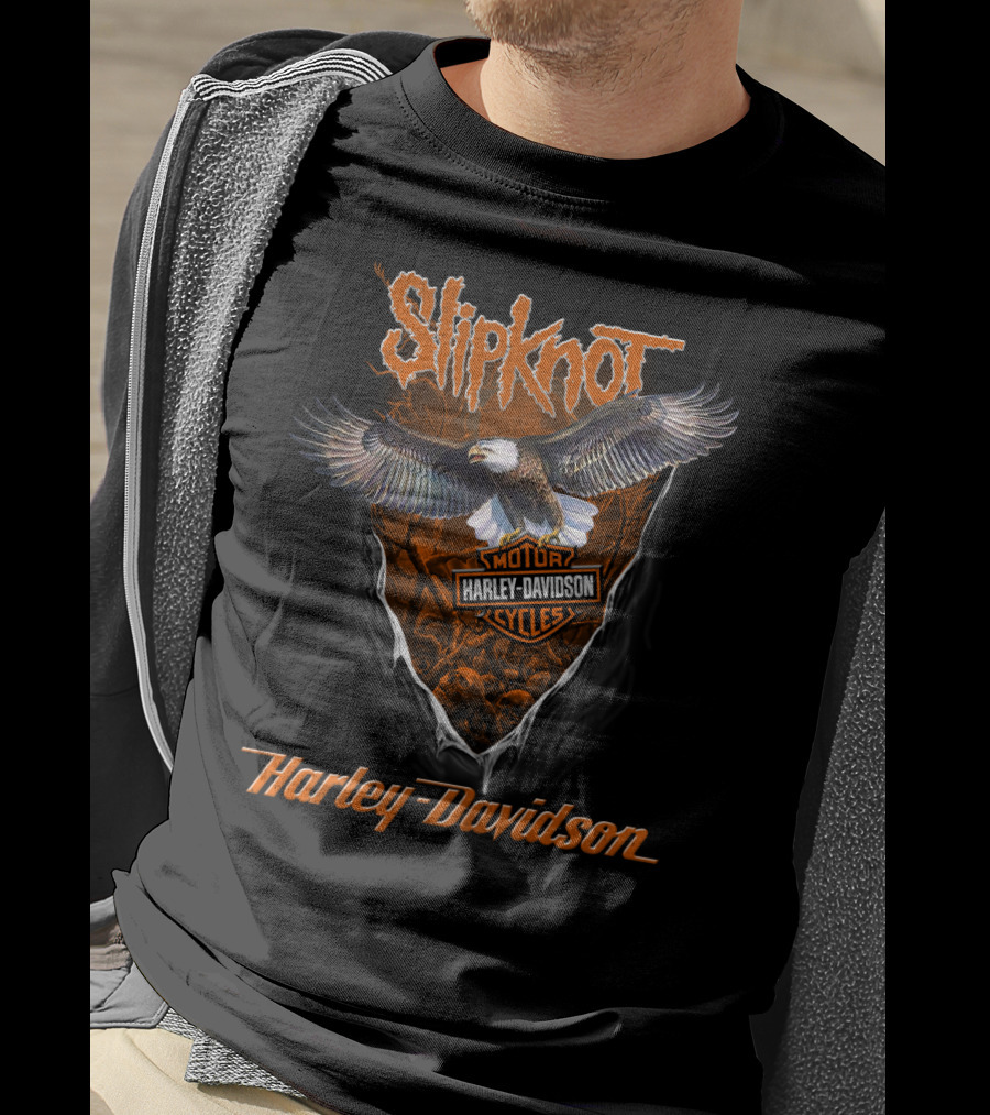 Slipknot Harley Davidson Motorcycles Bald Eagle T-Shirt