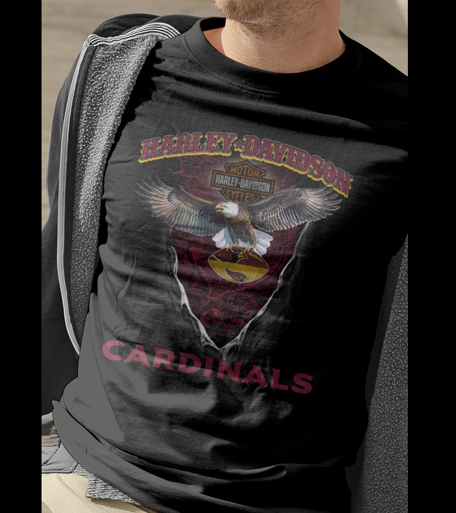 Harley Davidson Motor Cycles Eagle Cardinals T-Shirt