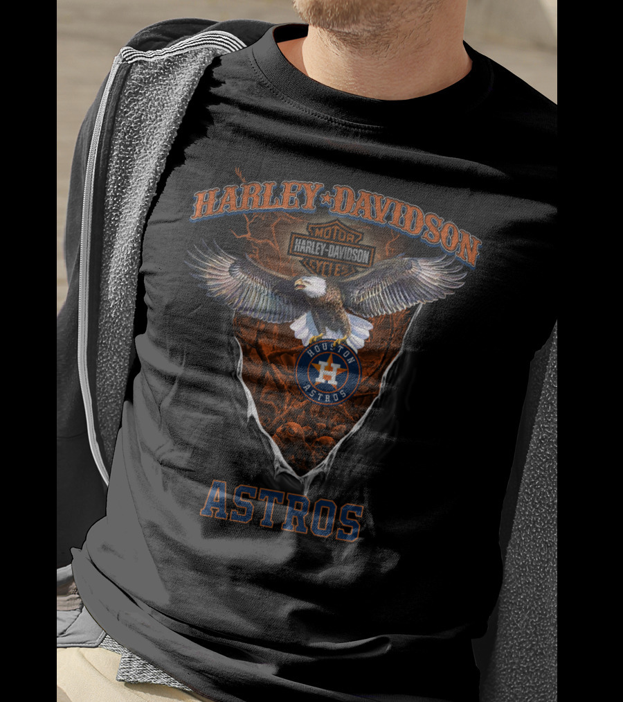 Harley Davidson Motorcycles Houston Astros Eagle T-Shirt