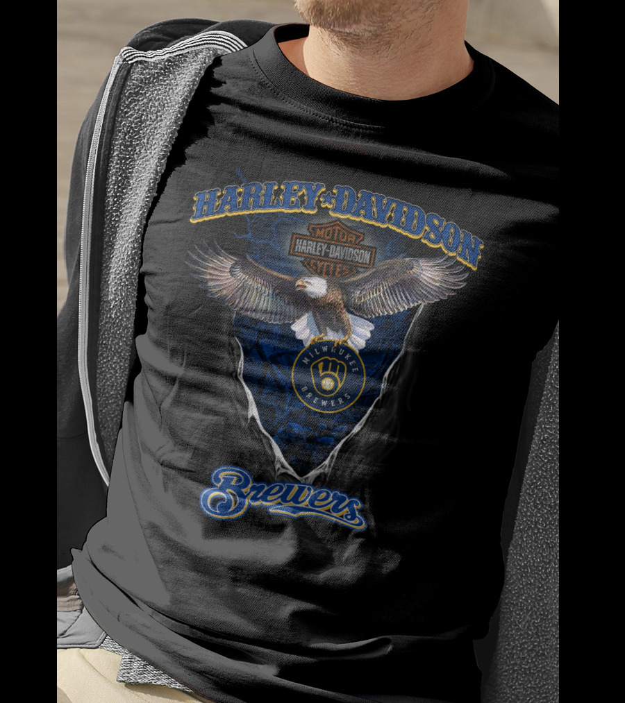 Harley Davidson Milwaukee Brewers Motor Cycles Brewers T-Shirt