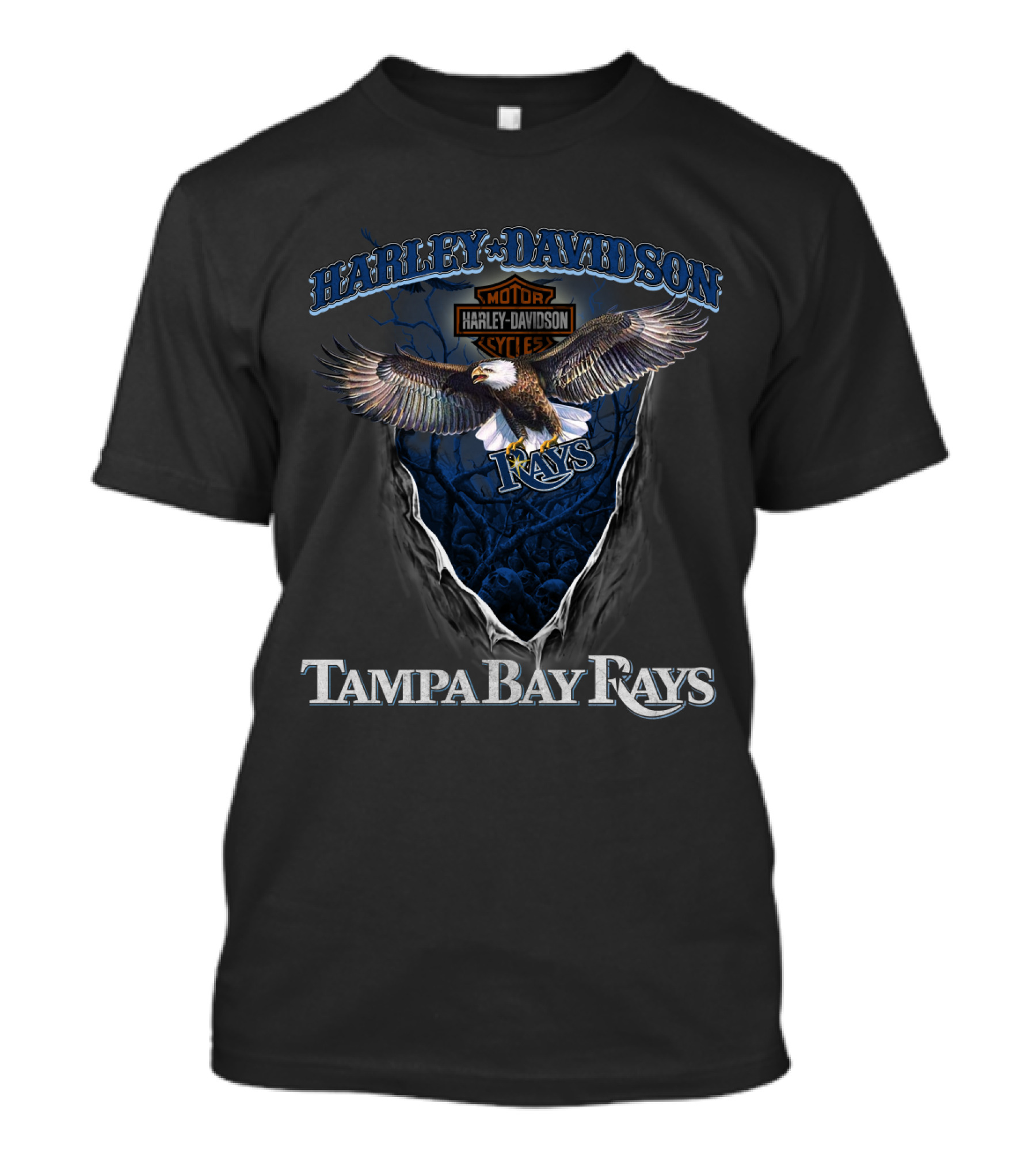 Harley Davidson Motor Cycles Tampa Bay Rays T-Shirt