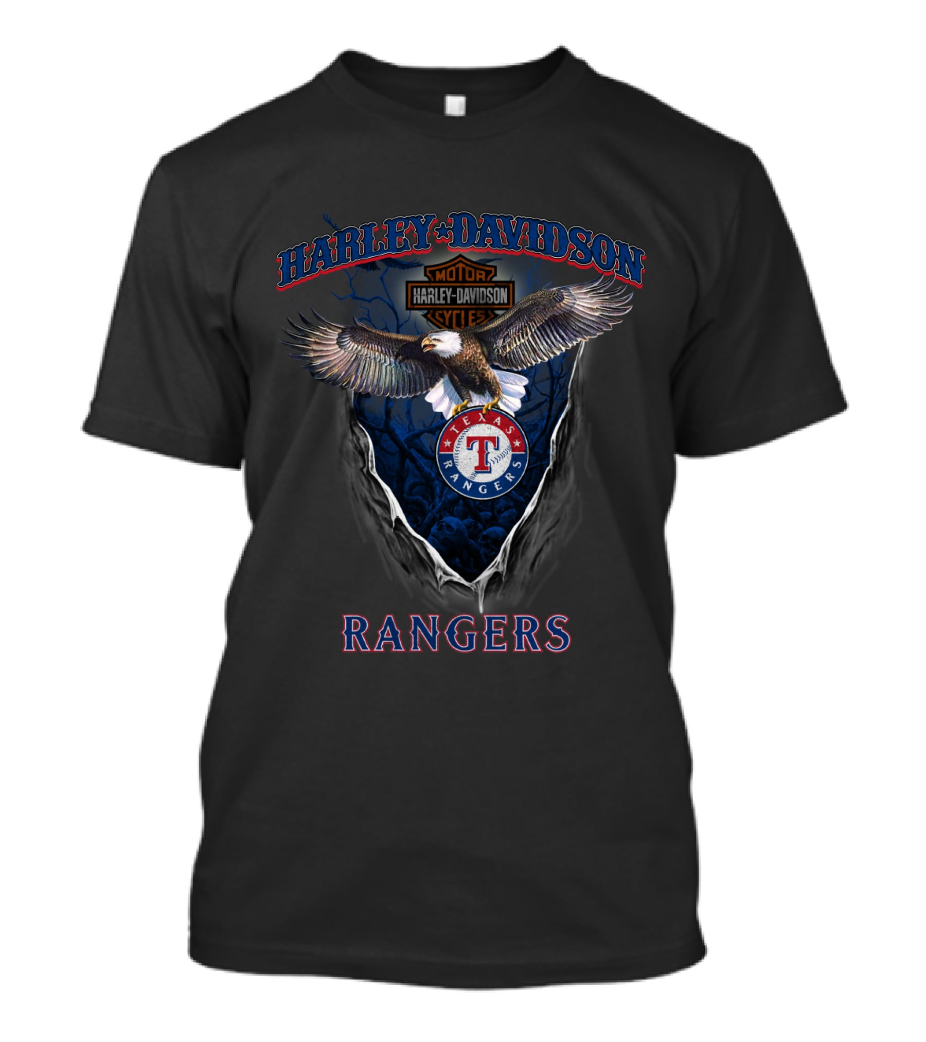 Harley Davidson Motor Cycles Texas Rangers T-Shirt