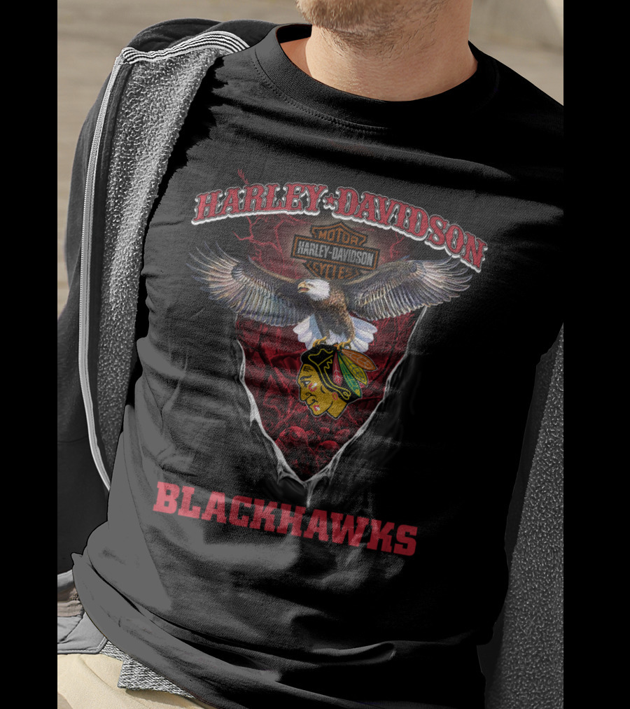 Harley Davidson Motorcycles Eagle Blackhawks T-Shirt
