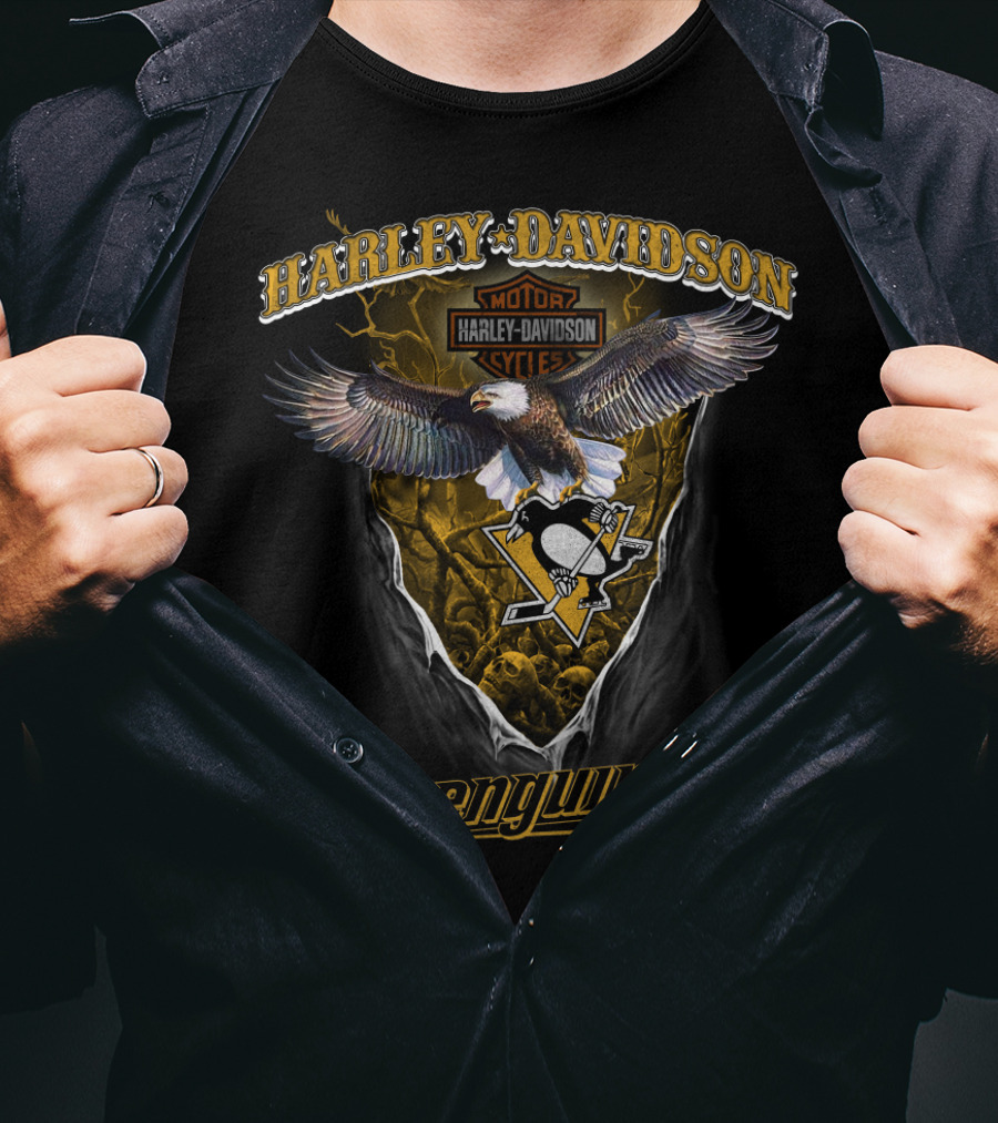 Harley Davidson Pittsburgh Penguins Eagle T-Shirt
