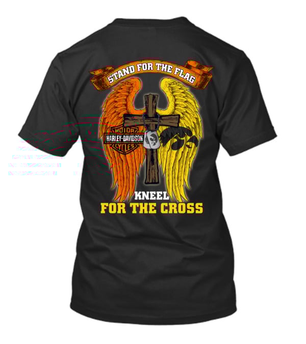 Stand For The Flag Kneel For The Cross Harley Davidson Iowa Hawkeyes T-Shirt
